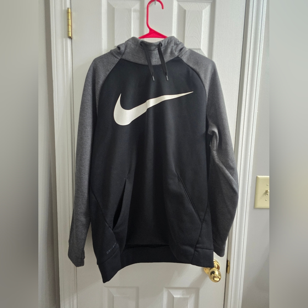 Mens Nike Dri-FIT Black and Gray Pullover